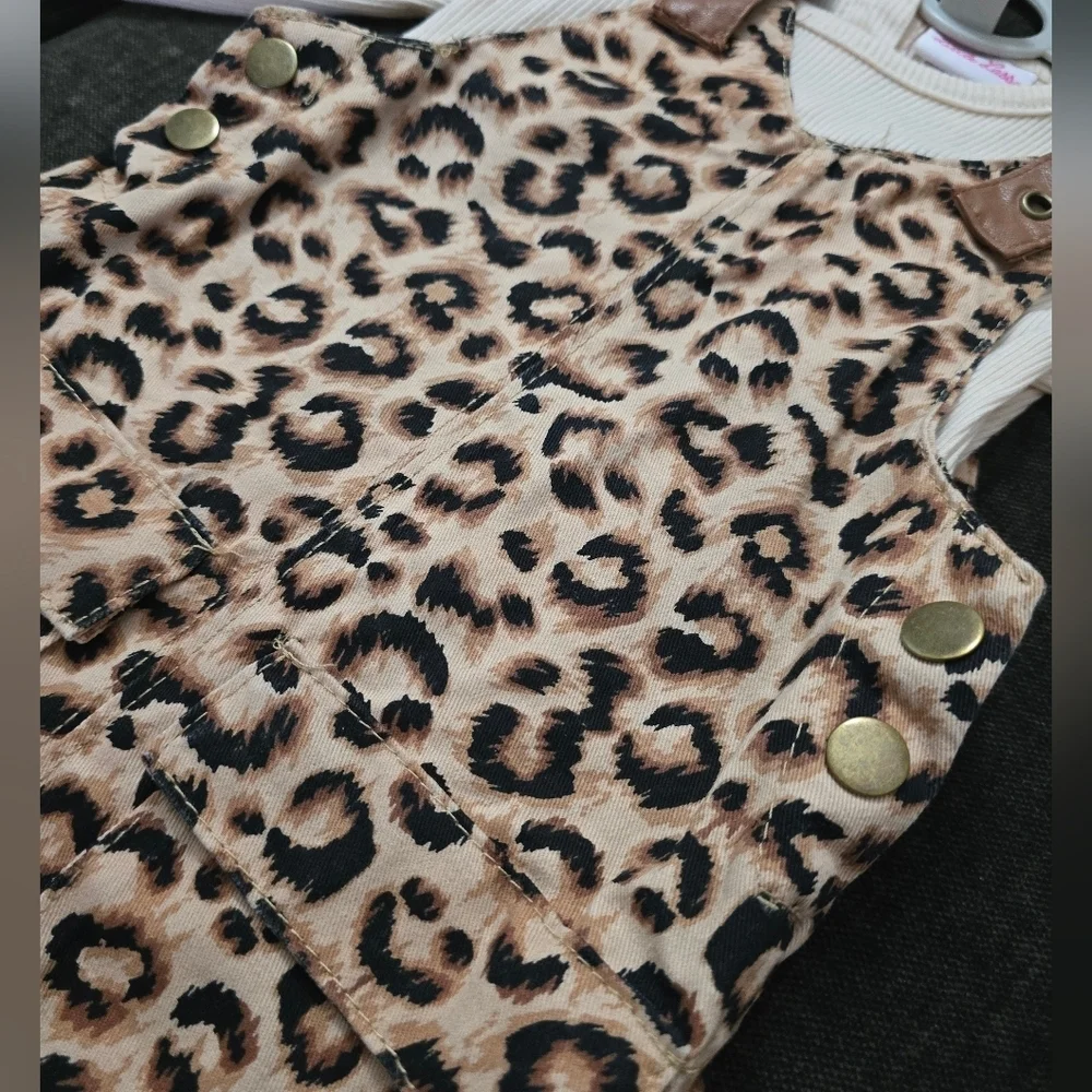 Little Lass Leopard Print Dress with Headband - Picture 6 of 9